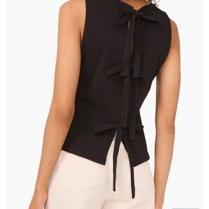 1. State Black Bow-Back Sleeveless Blouse